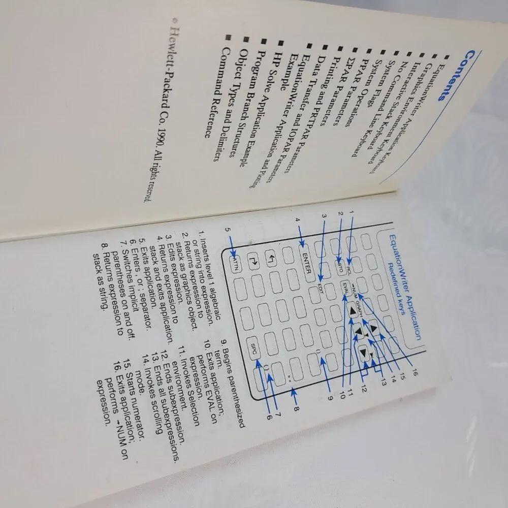 Hewlett‎ Packard HP 48SX Calculator Quick reference Guide Manual instructions